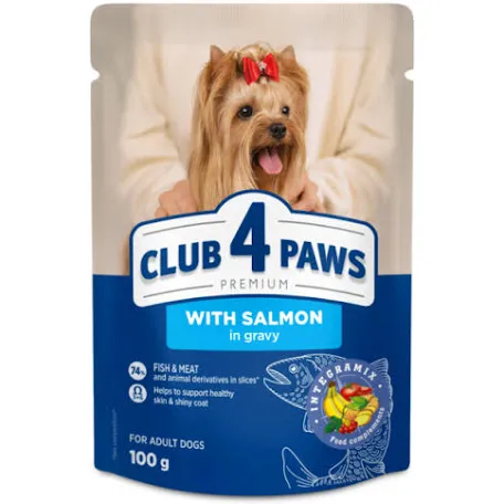 Вологий корм для собак Club 4 Paws Small Breeds, лосось в соусі