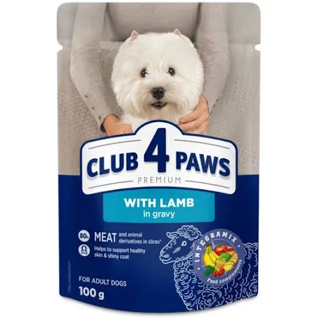 Вологий корм для собак Club 4 Paws Small Breeds, ягня в соусі