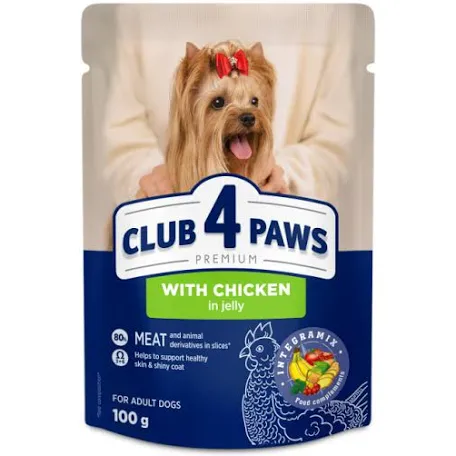 Вологий корм для собак Club 4 Paws Small Breeds, курка у желе