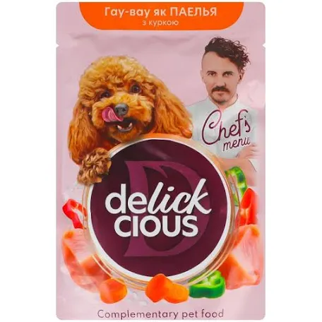Delickcious вологий корм для собак, паелья з куркою