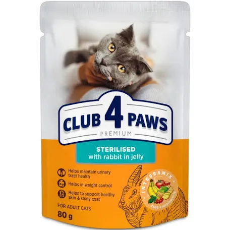 Вологий корм для стерилізованих котів Club 4 Paws Sterilised, кролик