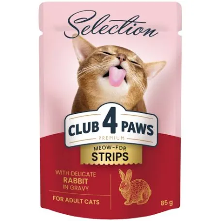 Вологий корм для котів Club 4 Paws Selection, кролик