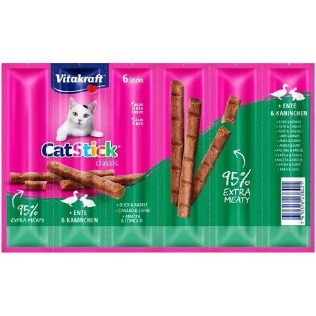 Ласощі Vitacraft палички для котів, качка та кролик