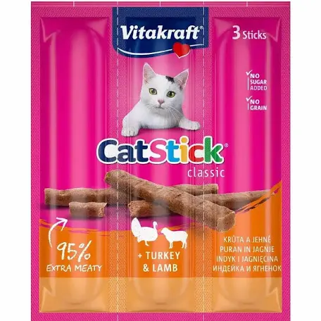 Ласощі Vitacraft палички для котів, індичка та ягня