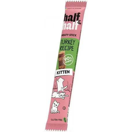Ласощі Half and Half палички для кошенят, індичка