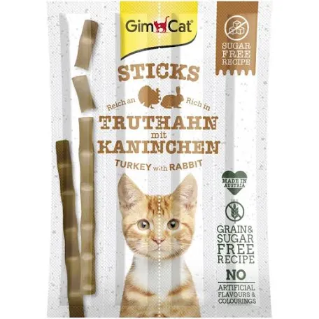 Ласощі GimCat палички Стікс, індичка та кролик