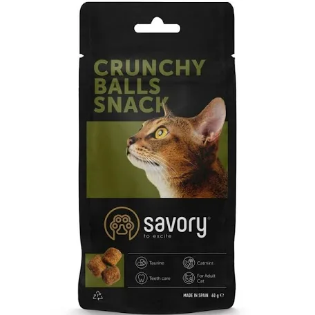 Ласощі Savory Cats Snacks Crunchy Balls, котяча м'ята