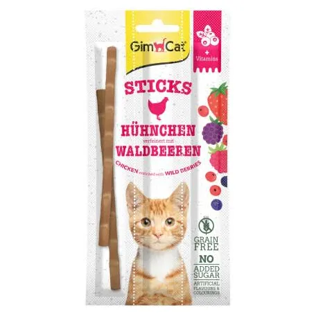 Ласощі GIMCAT Superfood Duo-Sticks, курка та ягоди