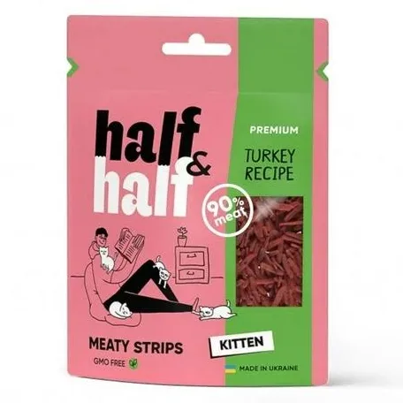 Ласощі Half and Half для кошенят, індичка