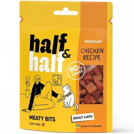 Ласощі Half and Half для котів, курка