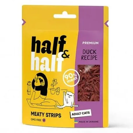 Ласощі Half and Half для котів, качка