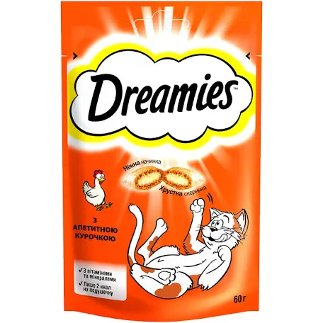 Ласощі Dreamies для котів, курка