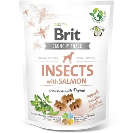 Ласощі Brit Care Crunchy, комахи і лосось