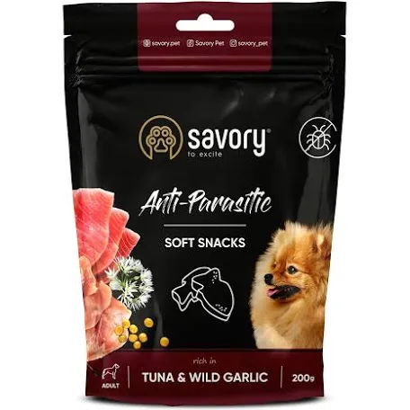 Ласощі SAVORY Anti-parasitic, тунець та часник