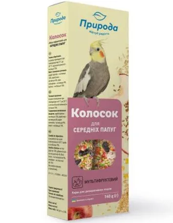 Колосок Природа для середніх папуг Мультифрукт 140г