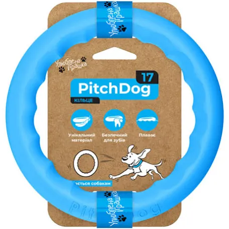PitchDog Кільце для апортировки 17см, блакитне