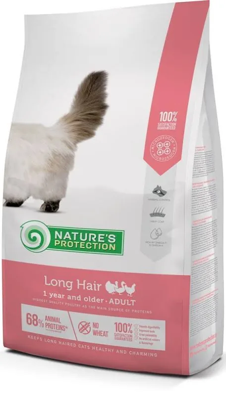 Сухий корм для котів Nature Protection Long Hair з домашньою птицею