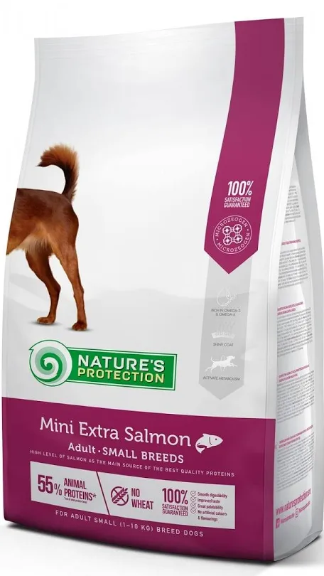 Сухий корм для собак дрібних порід Nature Protection Mini Extra Salmon з лососем