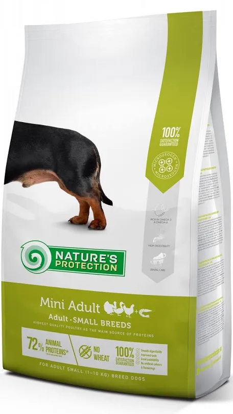 Сухий корм для собак дрібних порід Nature Protection Mini Adult з птицею та криллю