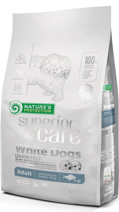 Сухий корм для собак дрібних порід Nature Protection White Dogs з білою рибою та криллю