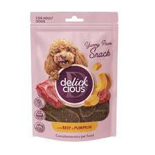 Снеки сушені Delickcious для собак, яловичина з гарбузом