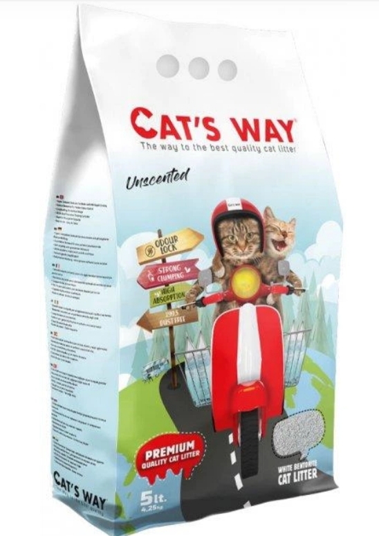 Наповнювач CAT'S WAY бентонітовий, натуральний білий, без запаху