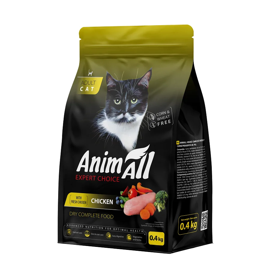 AnimAll сухий корм для котів зі свіжою куркою