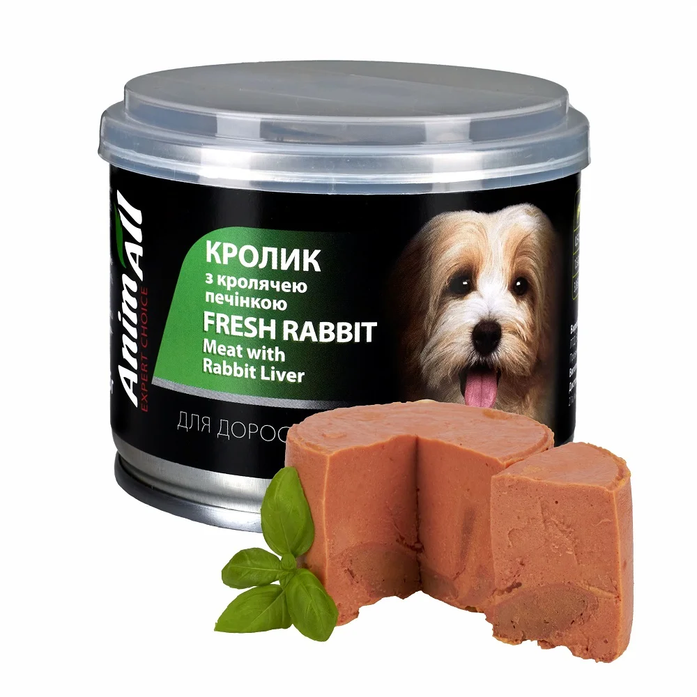 AnimAll вологий корм для собак з кролем та кролячою печінкою