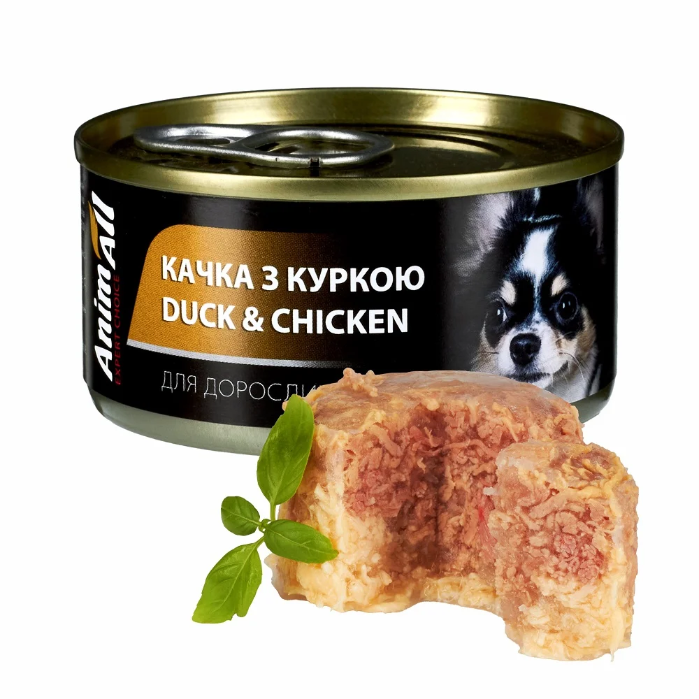AnimAll вологий корм для собак Качка з Куркою в ніжному желе