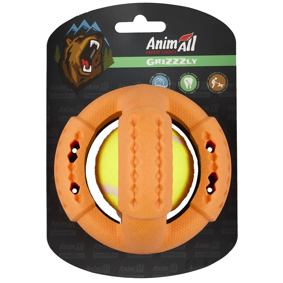 AnimAll Grizzzly Іграшка тенісний м'яч L, orange, (11,2х11,2х10,7 см)