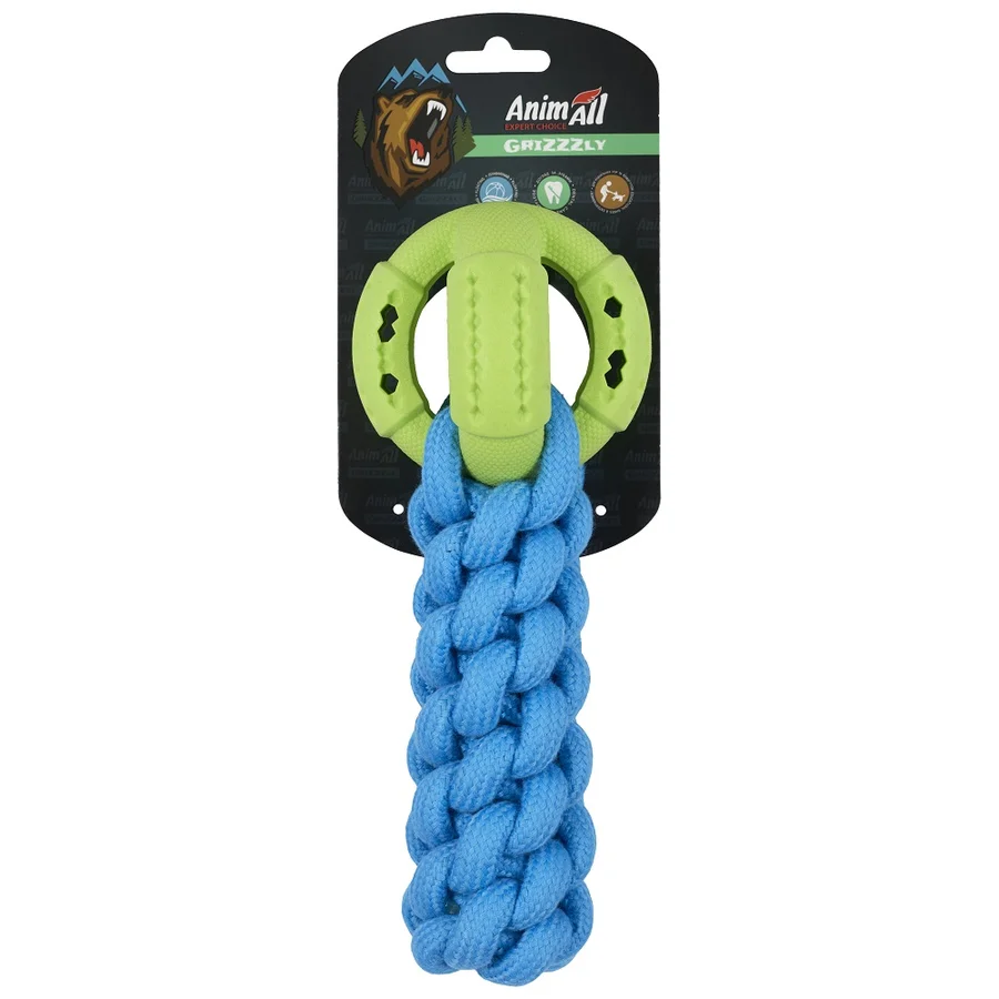 AnimAll Grizzzly Іграшка кросфіт з м'ячем, blue/green, (24х10х6 см)