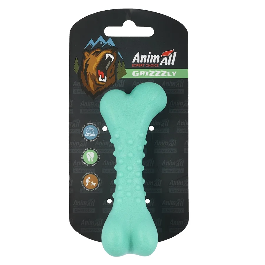 AnimAll Grizzzly Іграшка кісточка, mint, (11х4, 7х4 см)