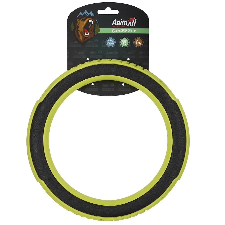 AnimAll Grizzzly Іграшка супер-кільце L, green/black, (24,1х24,1х3,25 см)