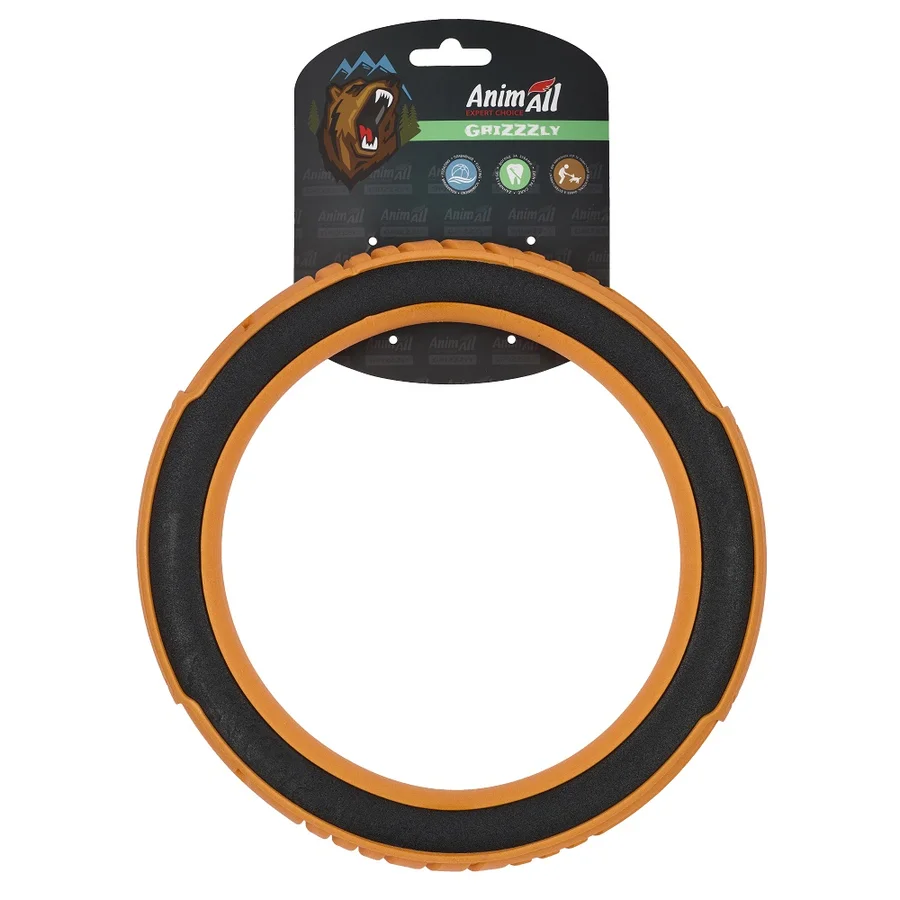 AnimAll Grizzzly Іграшка супер-кільце L, orange/black, (24,1х24,1х3,25 см)