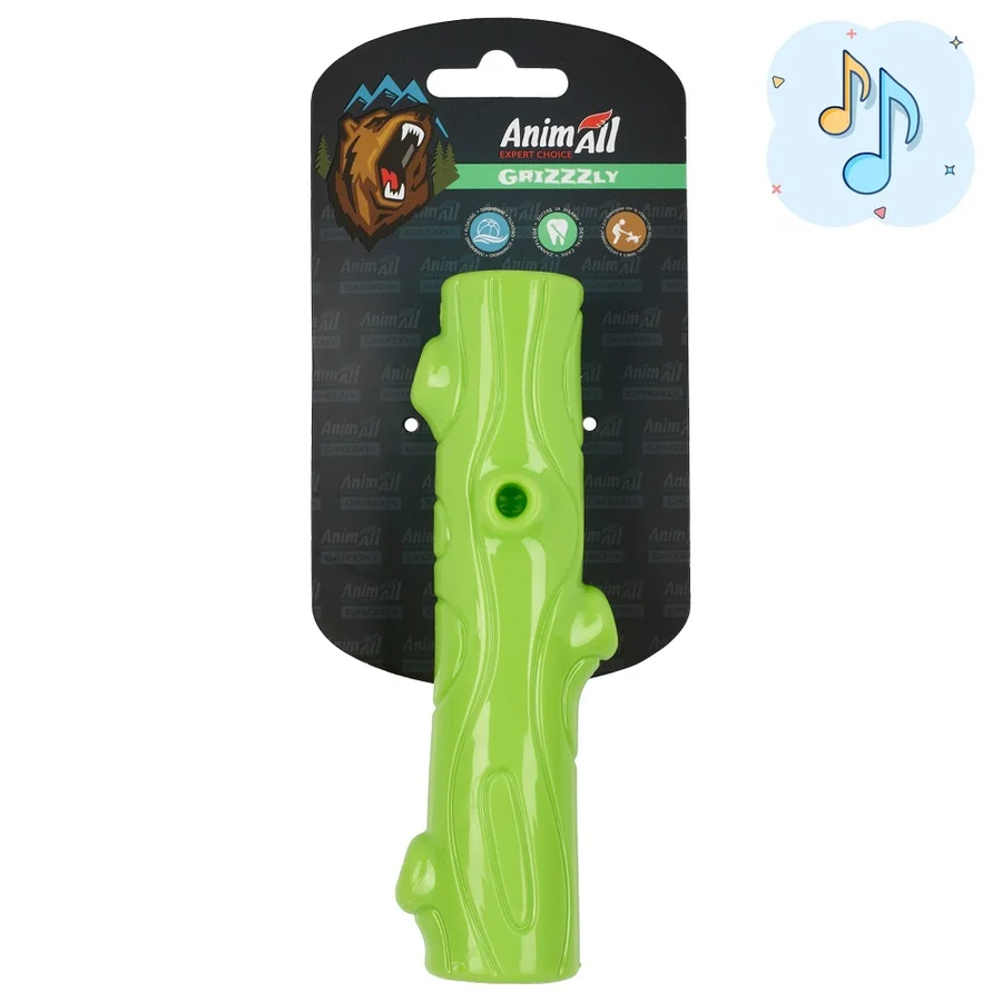 AnimAll Grizzzly Іграшка хрустка паличка, green, (16х3.5х3.5 см)