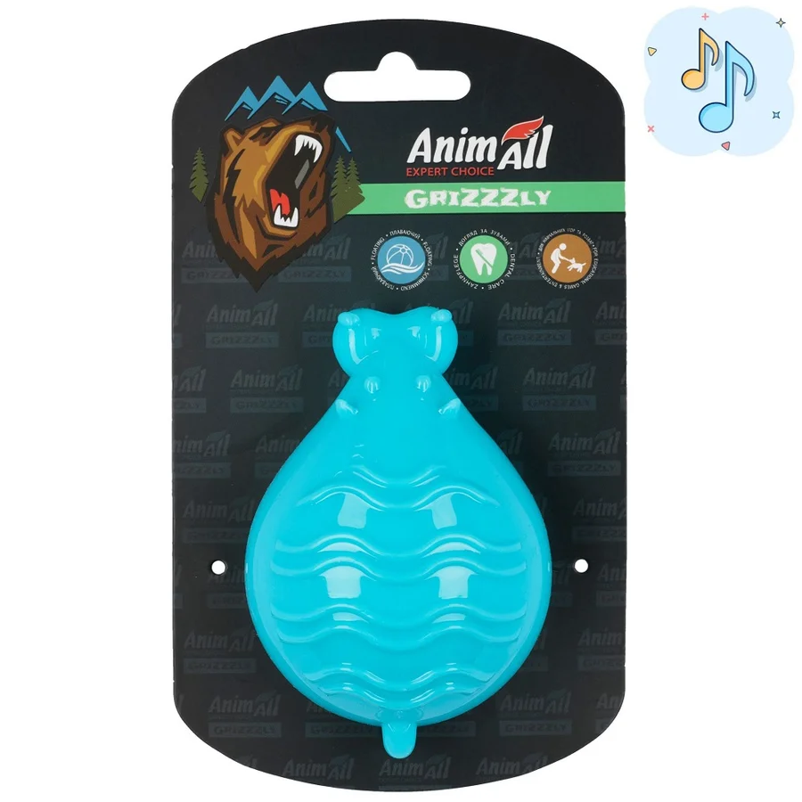 AnimAll Grizzzly Іграшка Бегемот, синій, (10х7х7, 2 см)
