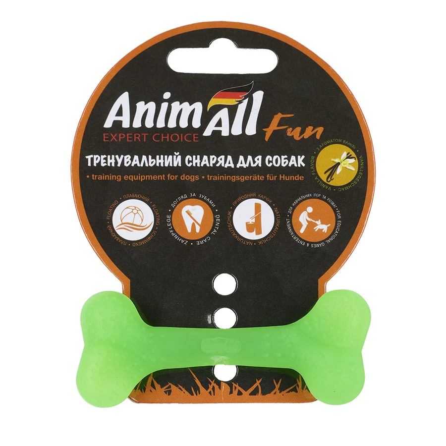 AnimAll Fun кістка 8 см зелена
