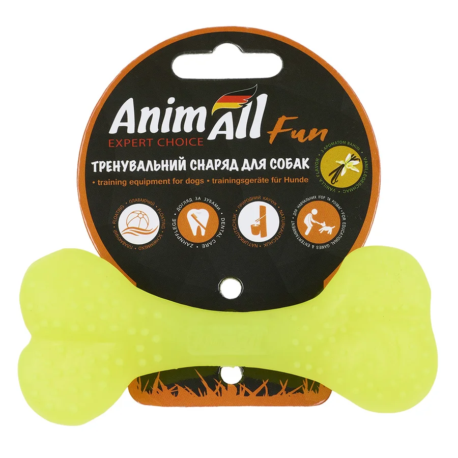 AnimAll Fun кістка 12 см жовта