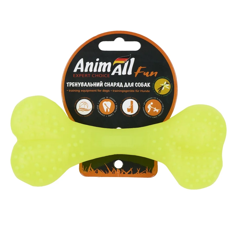 AnimAll Fun кістка 15 см жовта