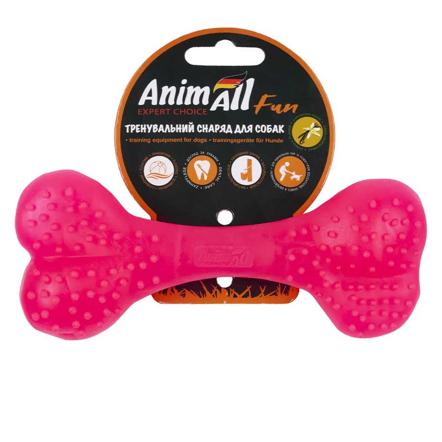 AnimAll Fun кістка 15 см коралова