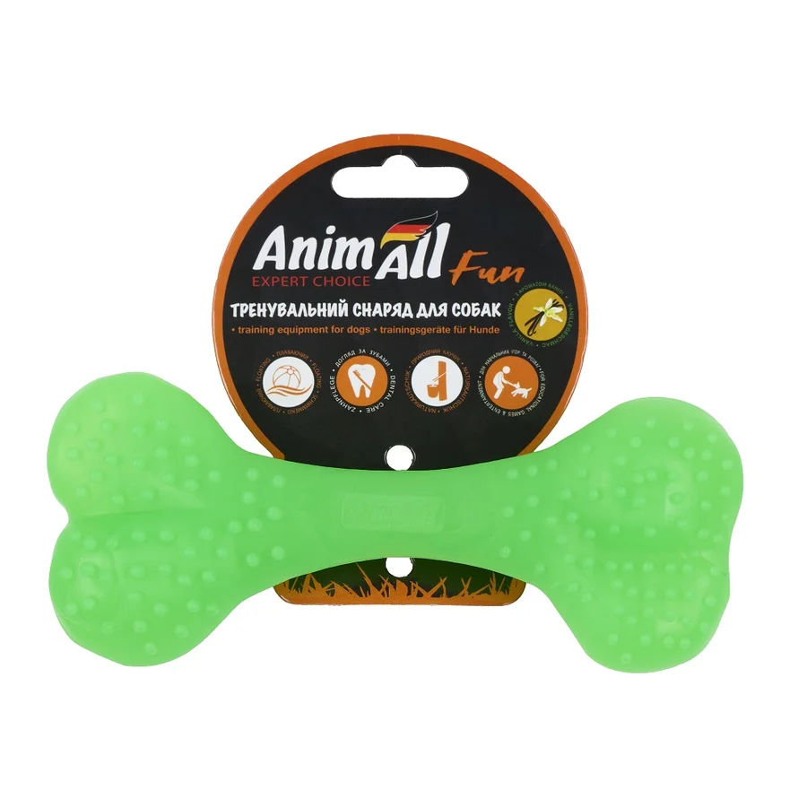 AnimAll Fun кістка 15 см зелена