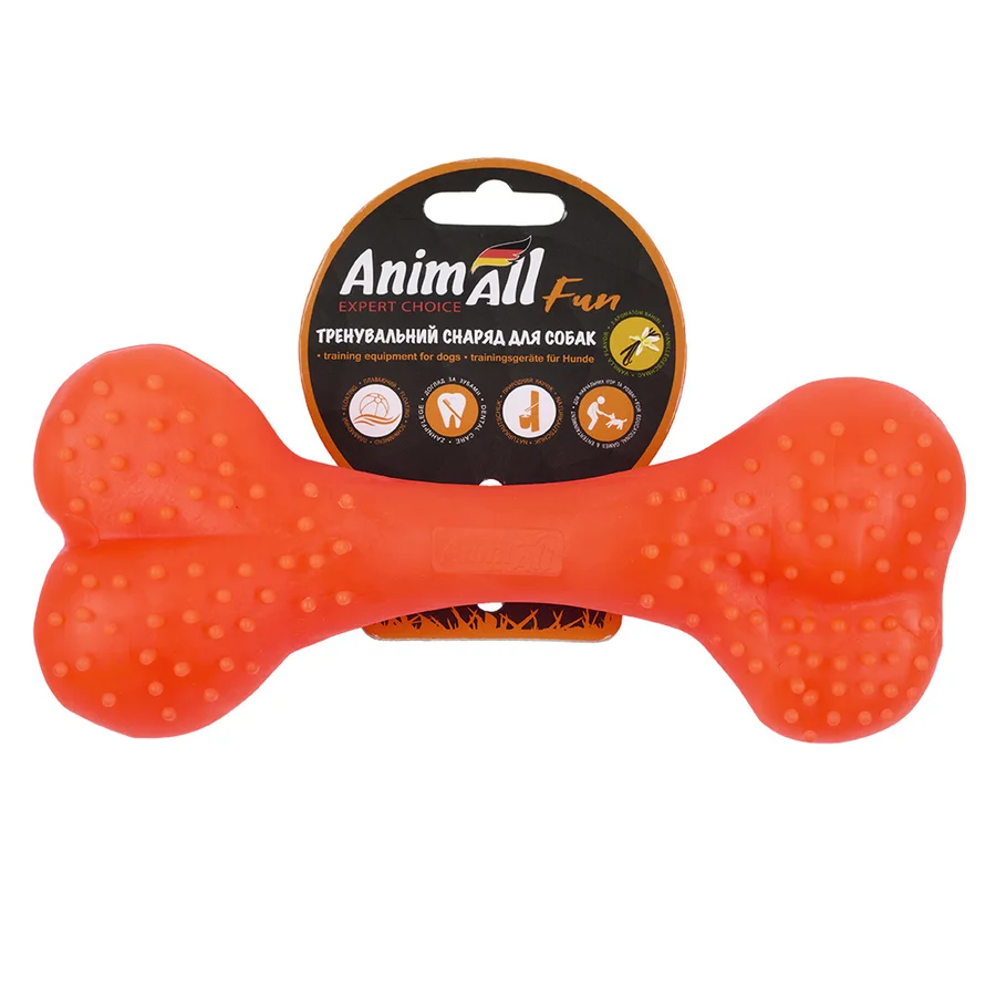 AnimAll Fun кістка 25 см помаранчева