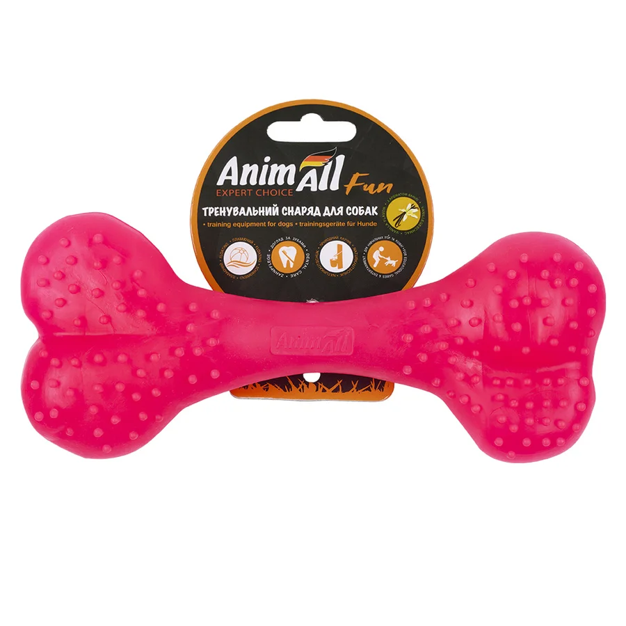 AnimAll Fun кістка 25 см коралова