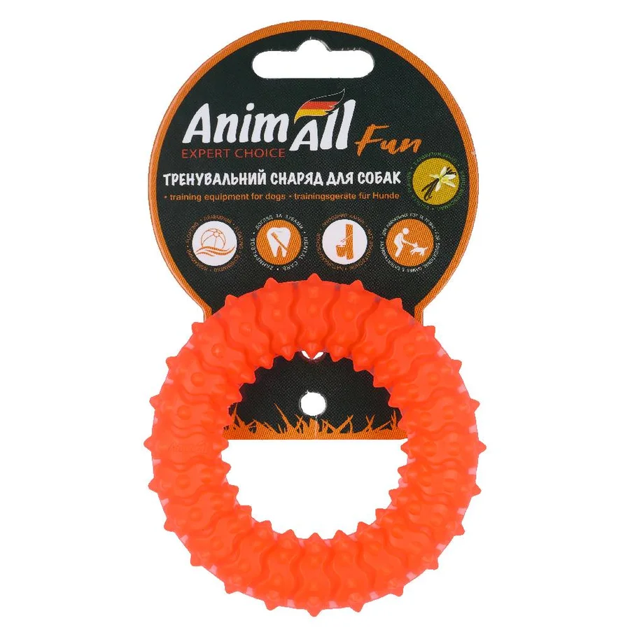 AnimAll Fun кільце з шипами 9 см помаранчеве
