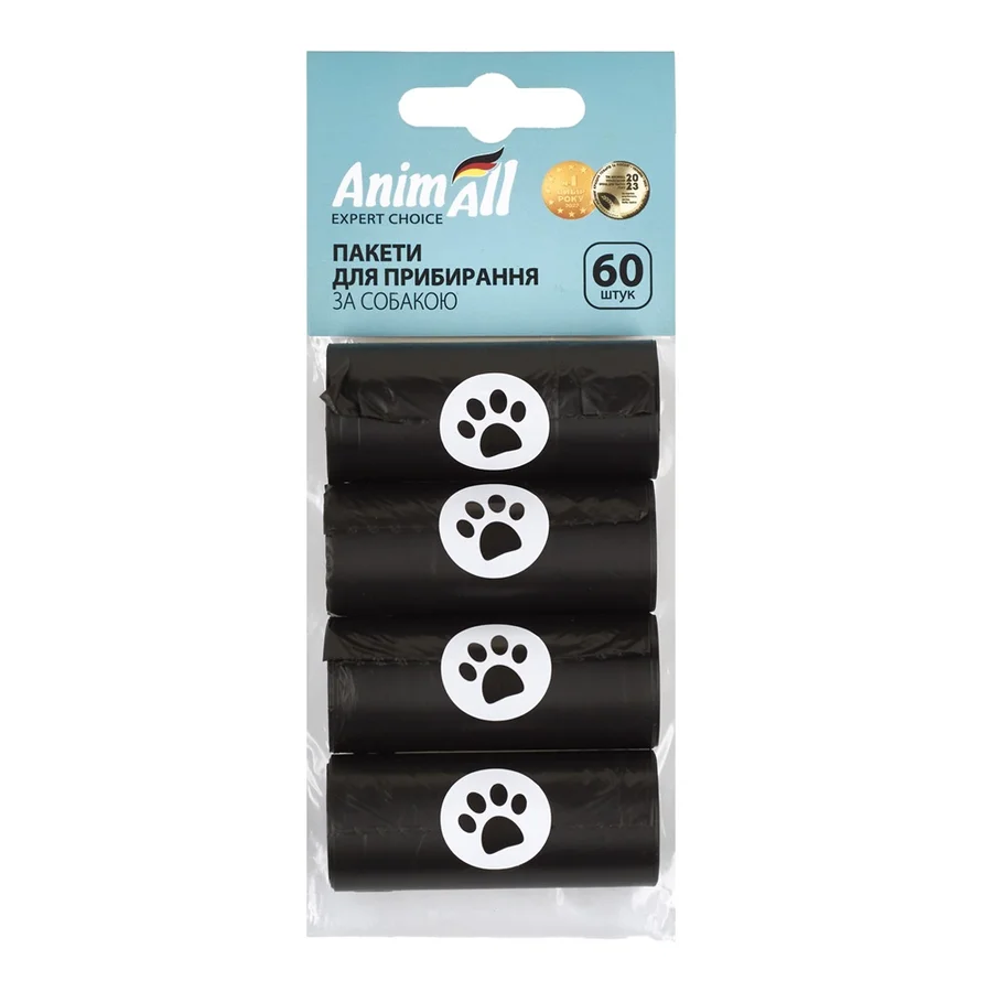 AnimAll Змінні пакети 4 рулона по 15 штук, чорні