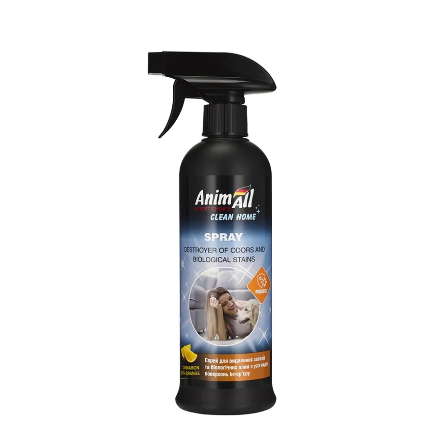 AnimAll Cleane Home Спрей-винищувач запахів та біологічних плям, кориця з апельсином, 500 мл