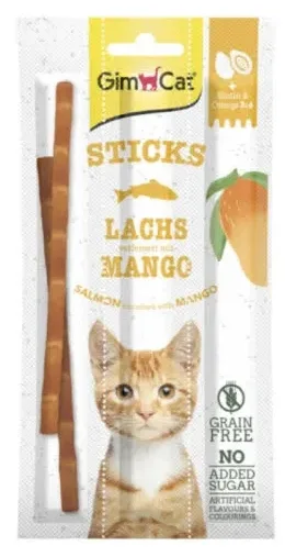 Ласощі GIMCAT Superfood Duo-Sticks, лосось та манго