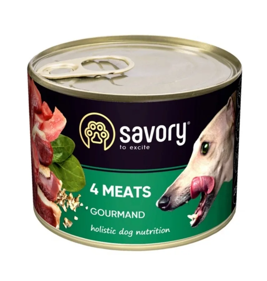 Вологий корм для собак Savory Dog Gourmand 4 meats