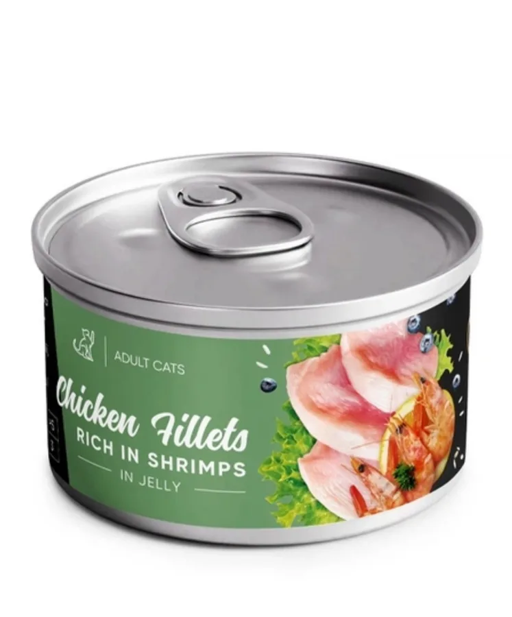 Вологий корм для дорослих котів Savory Chicken Fillets rich in Shrimp in Jelly