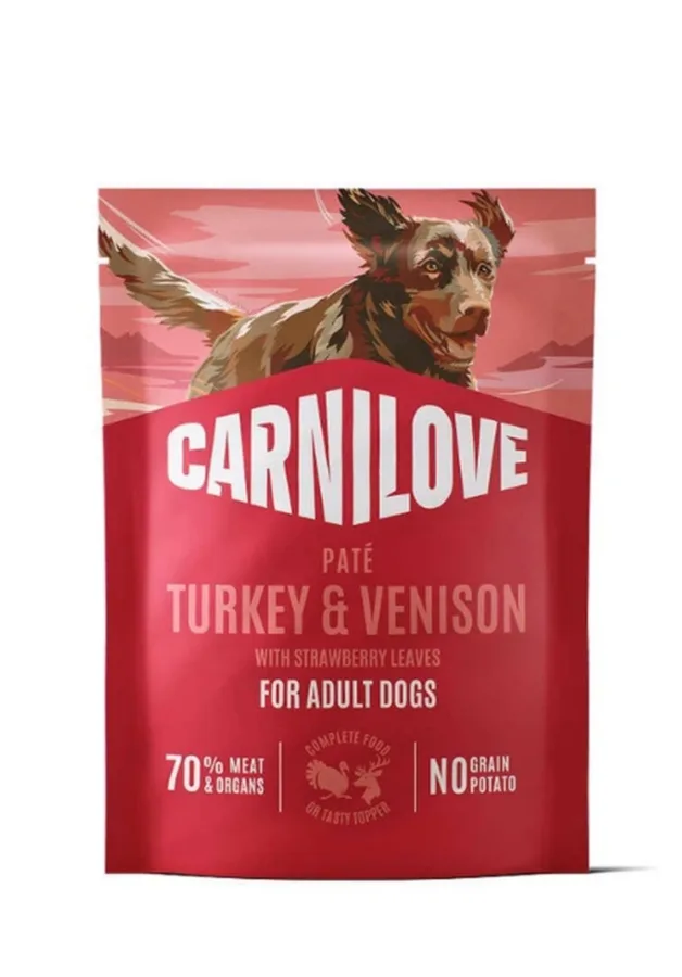 Корм вологий Carnilove Turkey & Venison with Stawberry Leaves для собак паштет індичка та оленина з листям полуниці 300 г